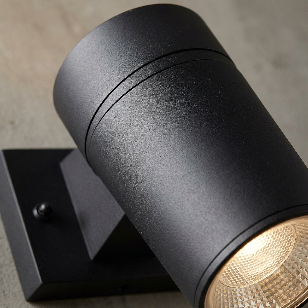 Matte Black Cylindrical Mounted LED Wall Sconce