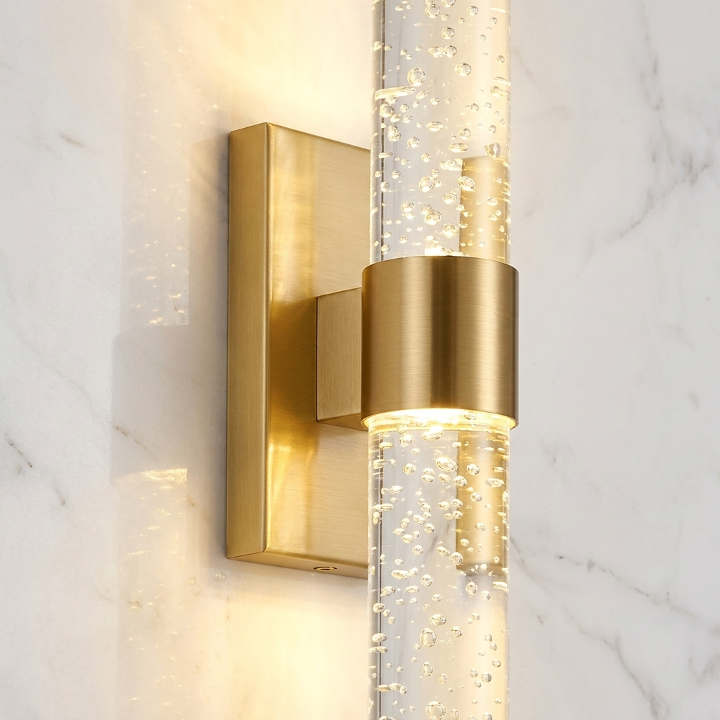 Rechargeable Gold Crystal Wall Sconce – 4000mAh Magnetic LED Vanity Lamp for Home & Commercial Use