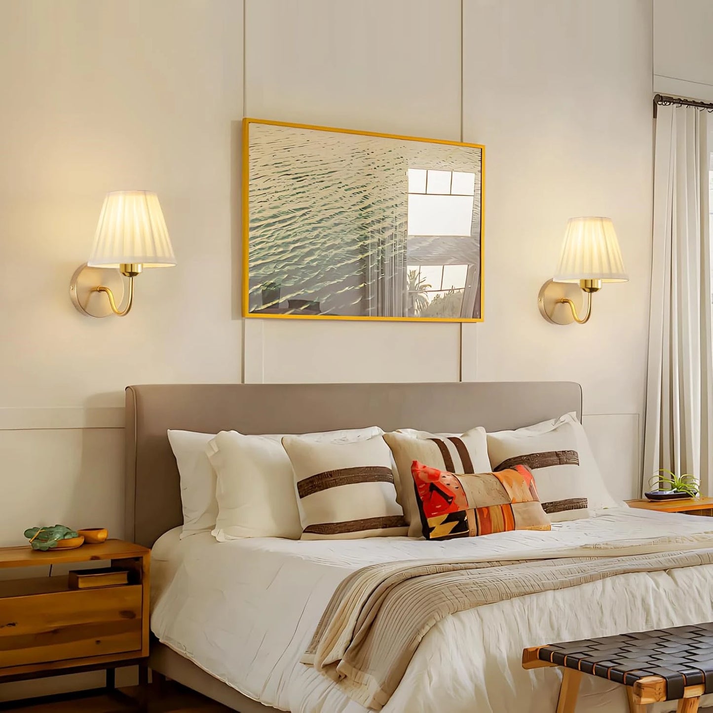 Wireless Wall Sconce – No Wiring Rechargeable RGB Gold Lamp