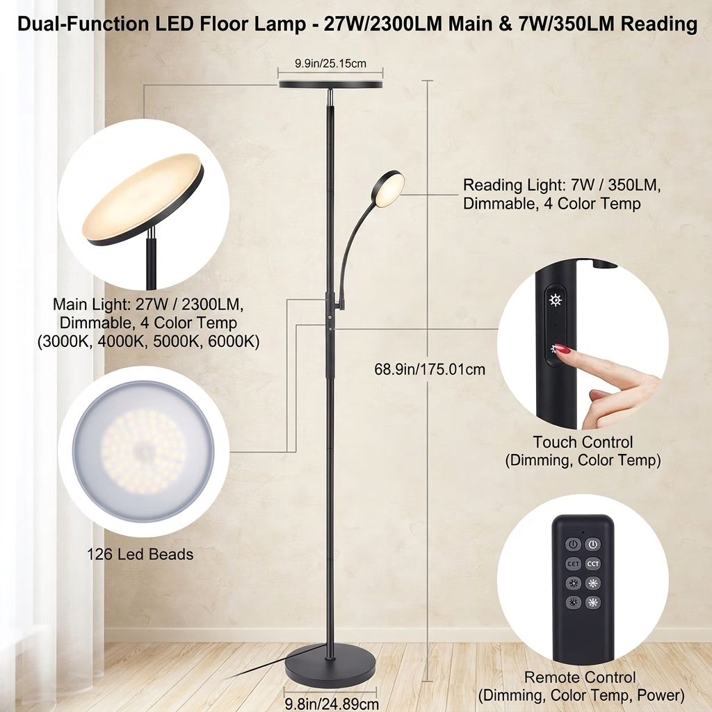 Dual-Function Floor Lamp