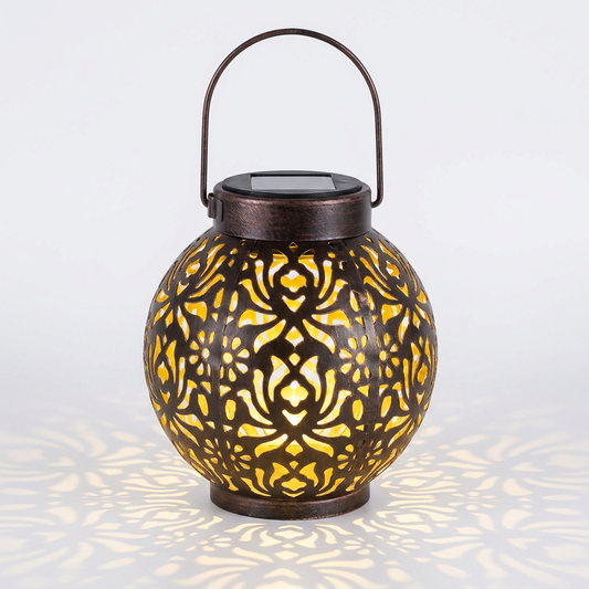 Solar Powered Metal Peony Lantern