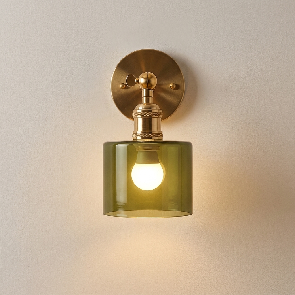 2-Pack Retro Gold Cordless Wall Sconce – Rechargeable Glass Shade Lamp with RGB Remote Control