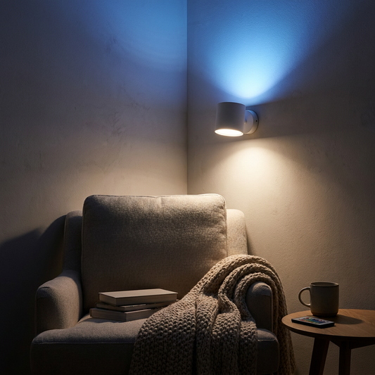 Wireless RGB Wall Lamp – Touch/Remote Control, Rotatable, Rechargeable Bedside Night Light
