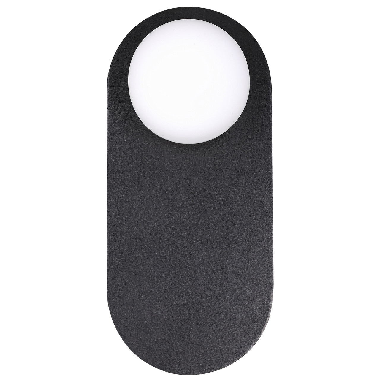 Matte Black LED Indoor Wall Sconce with Opal Globe Lens — Warm White