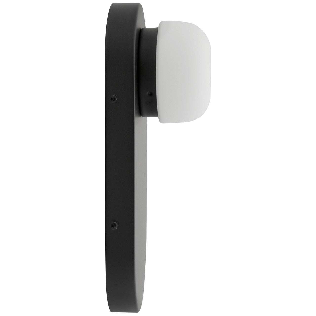 Matte Black LED Indoor Wall Sconce with Opal Globe Lens — Warm White