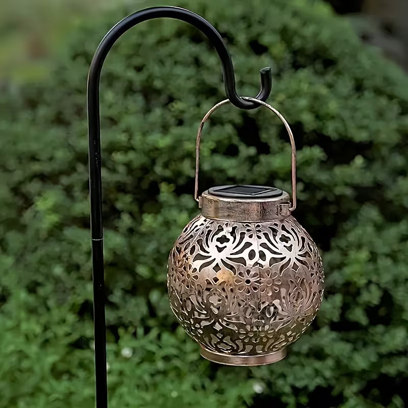 Solar Powered Metal Peony Lantern